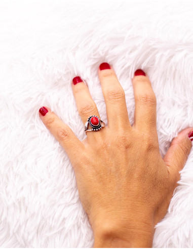 Silver ring with natural stone
