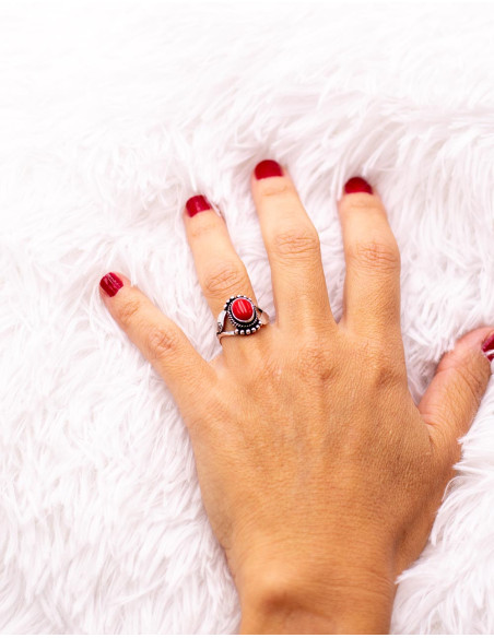 Silver ring with natural stone