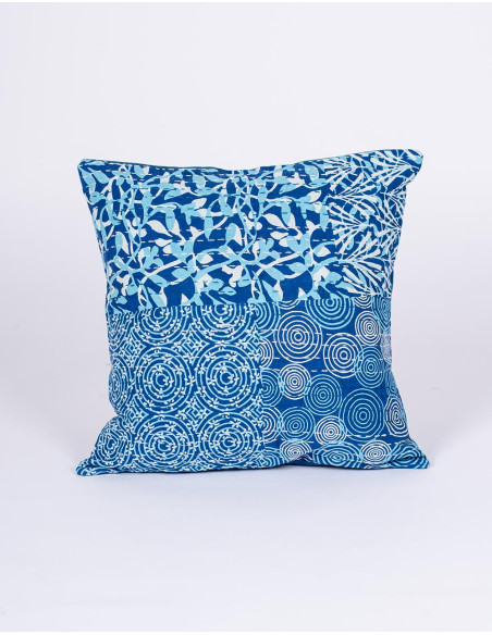 Ethnic blue and light blue cushion cover 40x40