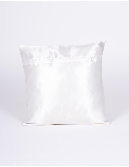 White satin elephant cushion cover 40x40