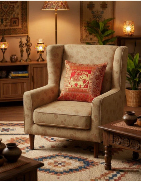 cojin-rojo-brillante-elefante-etnico-india