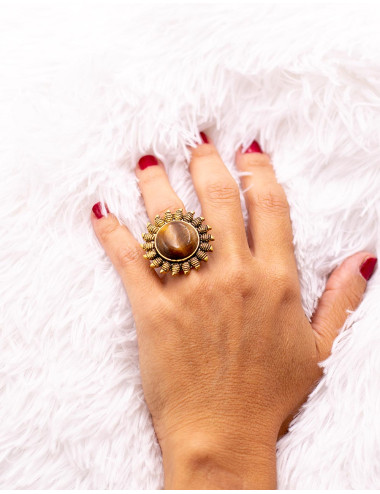 Gold ring with large stone
