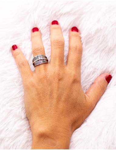 Ethnic engraved silver ring