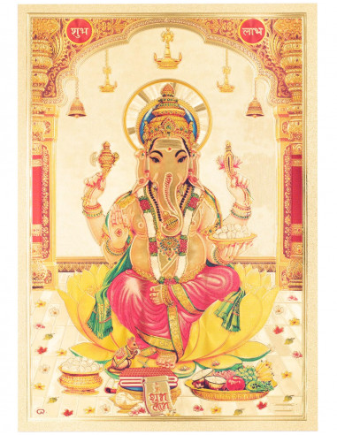 lamina-ganesha-dorada-relieve-artesania-india