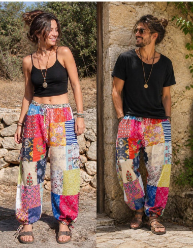 Cotton patchwork trousers