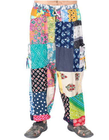 Cotton patchwork trousers