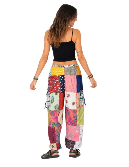 Cotton patchwork trousers