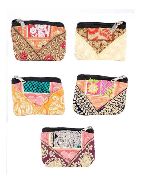 Ethnic patchwork coin purse