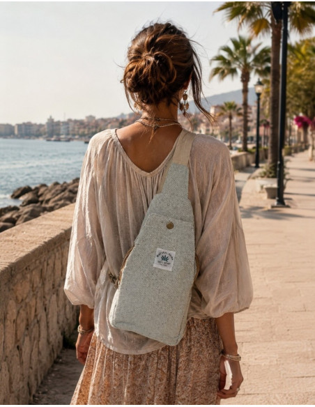 Natural hemp backpack