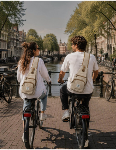 Hemp backpack with multiple pockets