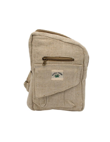 Asymmetrical hemp backpack