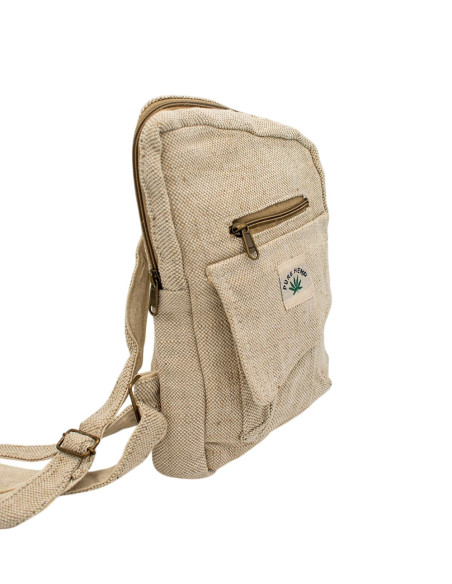 Asymmetrical hemp backpack