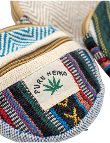 Handmade Hemp Round Coin Purse with Pocket |...