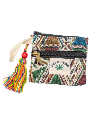Handmade Rectangular Hemp Coin Purse with...