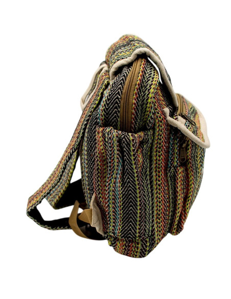 Medium Handmade Hemp Backpack with Pockets
