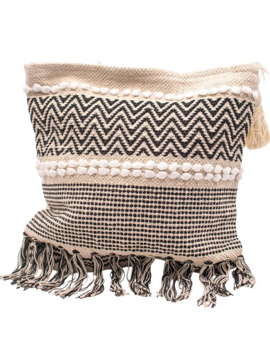 BBO00142 - Large bone and black boho bag with...
