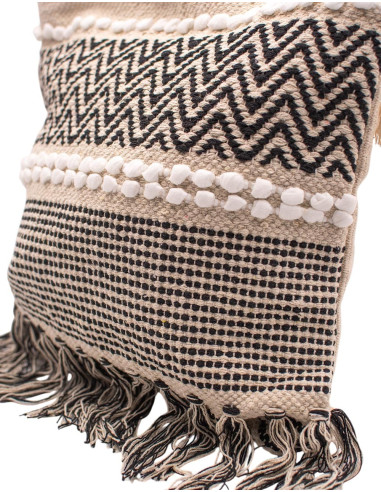BBO00142 - Large bone and black boho bag with...