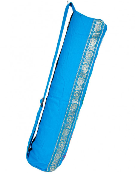 Light Blue Cotton Yoga Mat Bag | Kimago