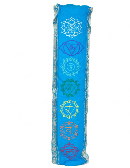 Light Blue Cotton Yoga Mat Bag | Kimago