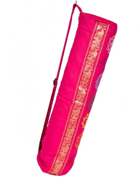 Pink Cotton Yoga Mat Bag | Kimago