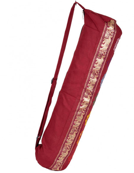 Burgundy Cotton Yoga Mat Bag | Kimago