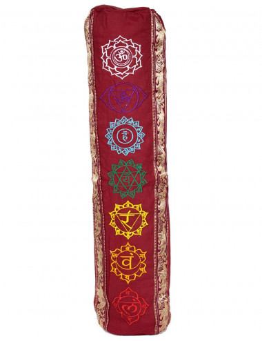 Burgundy Cotton Yoga Mat Bag | Kimago