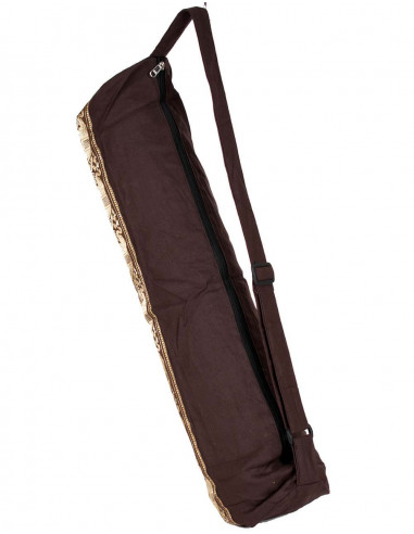 Brown Cotton Yoga Mat Bag | Kimago