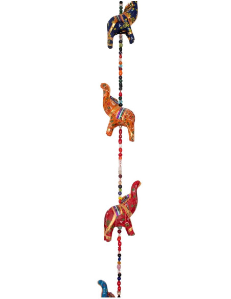 Decorative Hanging Decoration of 7 Fabric Elephants | Kimago