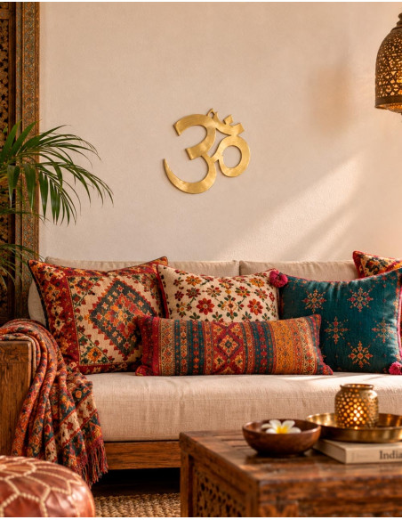 Gold Metal Om Sign with Openwork Design