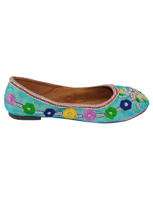 Balerina celeste con bordados y piedras