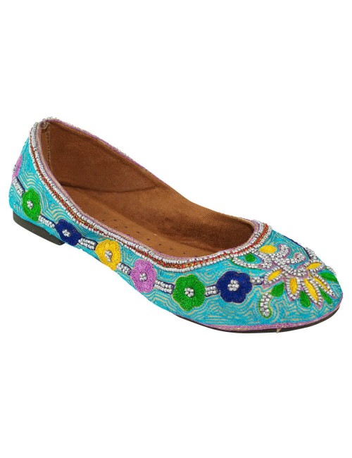 Balerina celeste con bordados y piedras