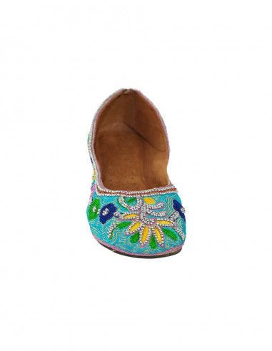 Light blue ballerina with embroidery and stones