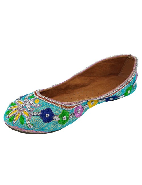 Light blue ballerina with embroidery and stones