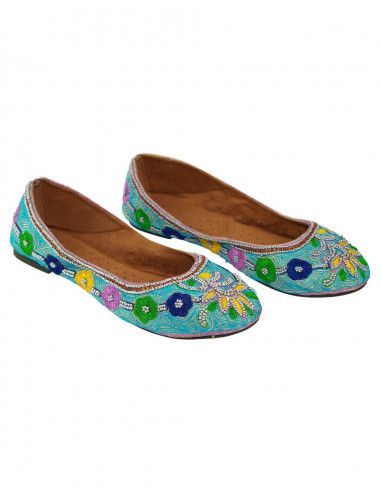 Balerina celeste con bordados y piedras