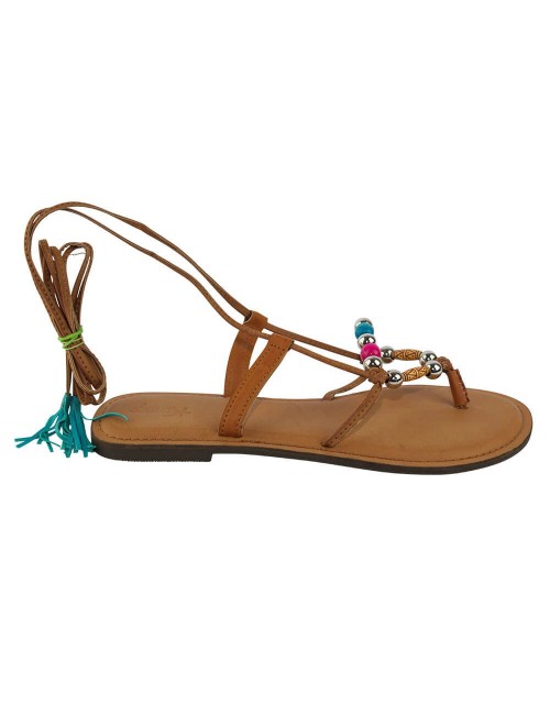 Sandalia hippie griega con bolas
